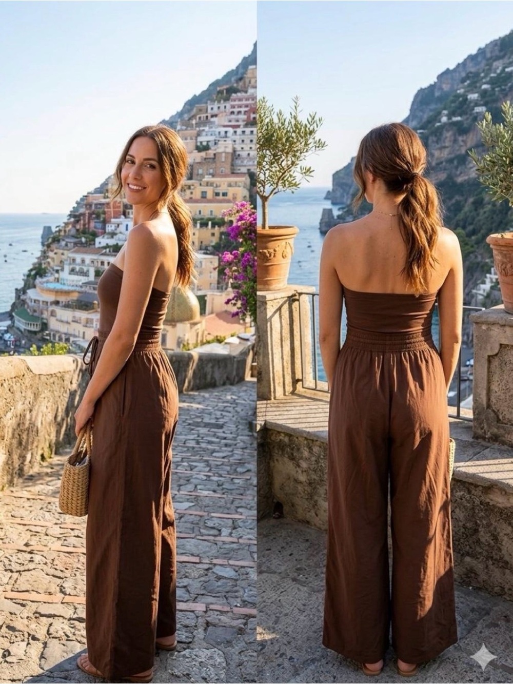 Zenana: Tube Top Jumpsuit with Drawstring Waist